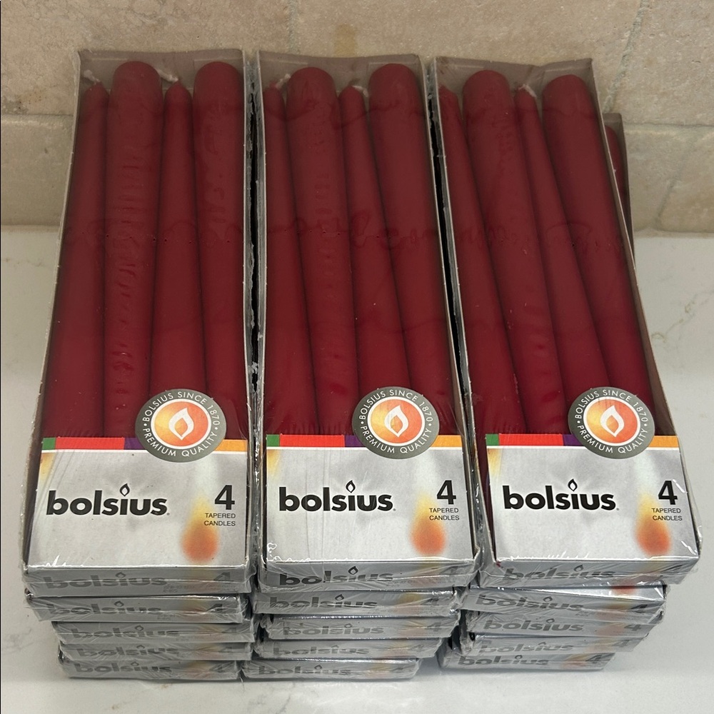 60 Red Tapered Candles new in box